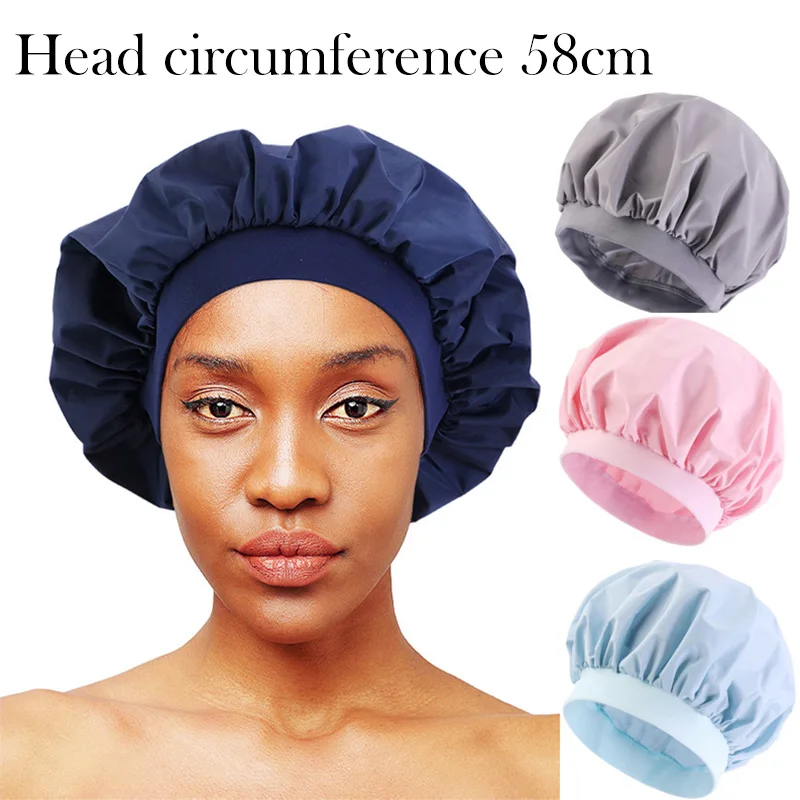 Women Shower Cap Waterproof Elastic Bath Hat Hair Covers Bathing Caps Beanie Beauty Perm Cap Dustproof Bathroom Accessories