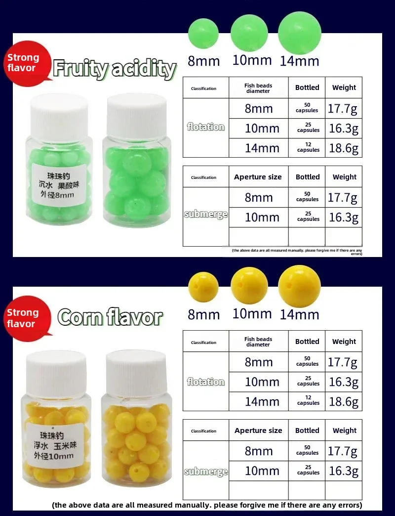 Description Picture 2 of itemBottle Floating Ball Bait Corn Flavor Fishing Float Beads Bottled Silicone Soft Baits Silica Gel 8mm/10mm/14mm carp fishing