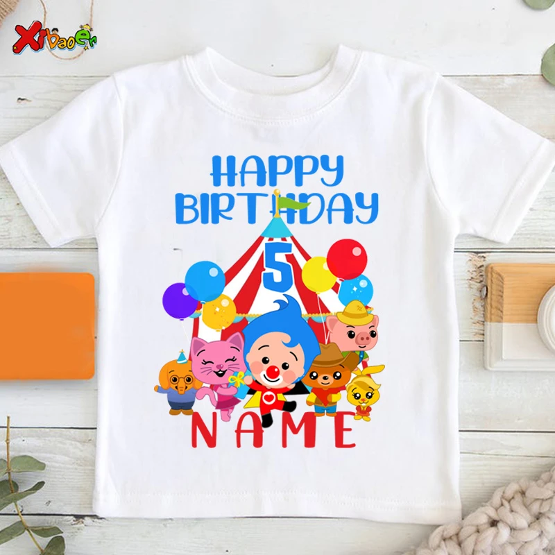 best T-Shirts Plim Birthday T Shirt Boys Shirts for Kids Party Shirts Shirts Personalized Age Party Kids Summer Custom Name Toddler Baby Shirt stussy t shirt