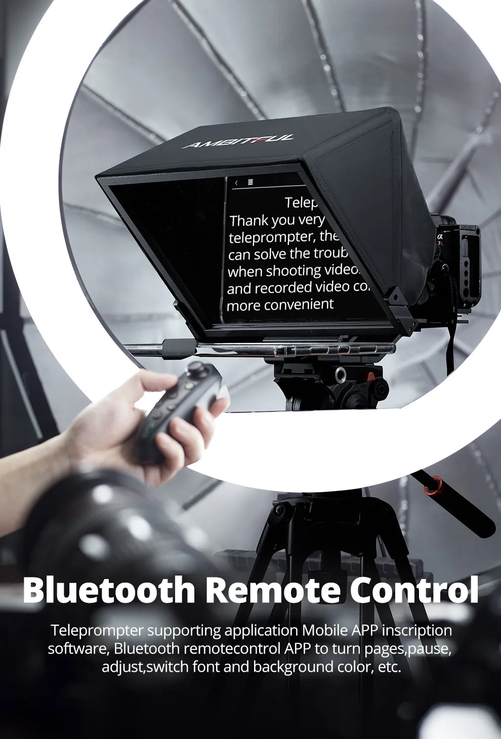 T14 Big Screen Teleprompter Professional Interview Foldable Camera Teleprompter,