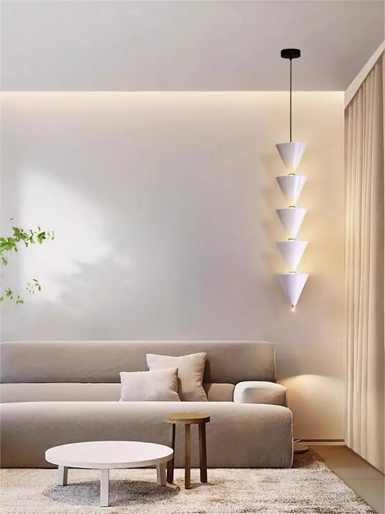 Scandinavian Simple Style Bedroom Bedside Long Line Chandelier Designer Creative Personality Ceiling Chandelier Study Room Light