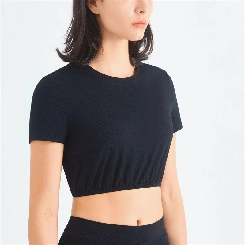 

NWT Sexy Ribbed UPF 50+ Sun Protection Short Sleeved T Shirt Gym Sports Bras Workout Athletic Bras Tank Tops