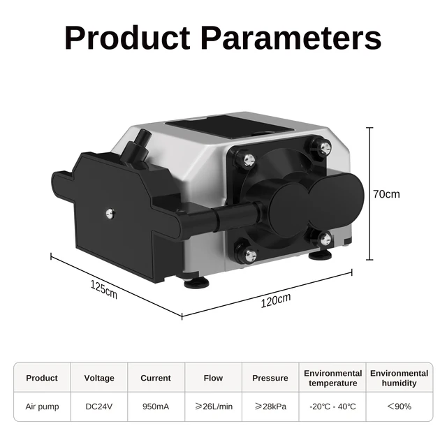 LASER TREE New 24V Electromagnetic Air Pump Lower Noise Compressor with Adjustable Airflow for Laser Head Air Assist 6