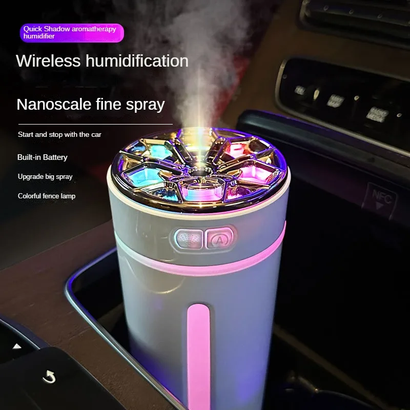 Smart Car Air Purifier Humidifier Aroma Diffuser Car Deodorizer Atmosphere Light Send 6 Filter Elements Automotive Supplies