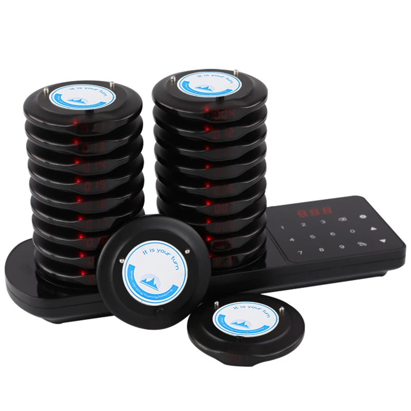 Wireless Restaurant Pager System Dual Charging Base Wireless Calling System Coaster For Food Truck Church Clinic Coffee Shop wireless calling system