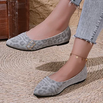 2025 ربيع الخريف جديد حار بيع وأشار أنيقة شقة شقة أحذية نسائية عصرية مريحة كعب منخفض العمل حذاء فاخر 5