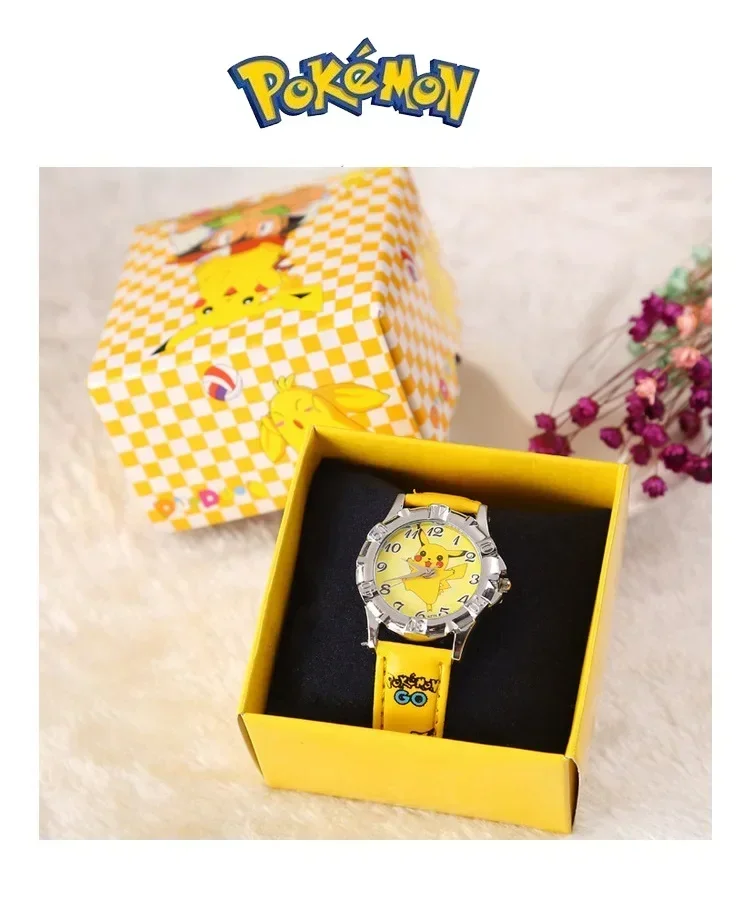 Pokemon Pikachu Silicone Kids Quartz Wrist Watch Cartoon Figure Boys Girls Watch Gifts Toys With Box