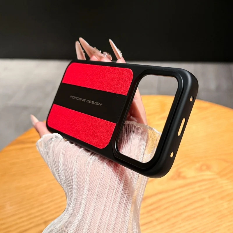Magsafe Matte Racing Car Design Leather Case with Independent Camera Lens Protection