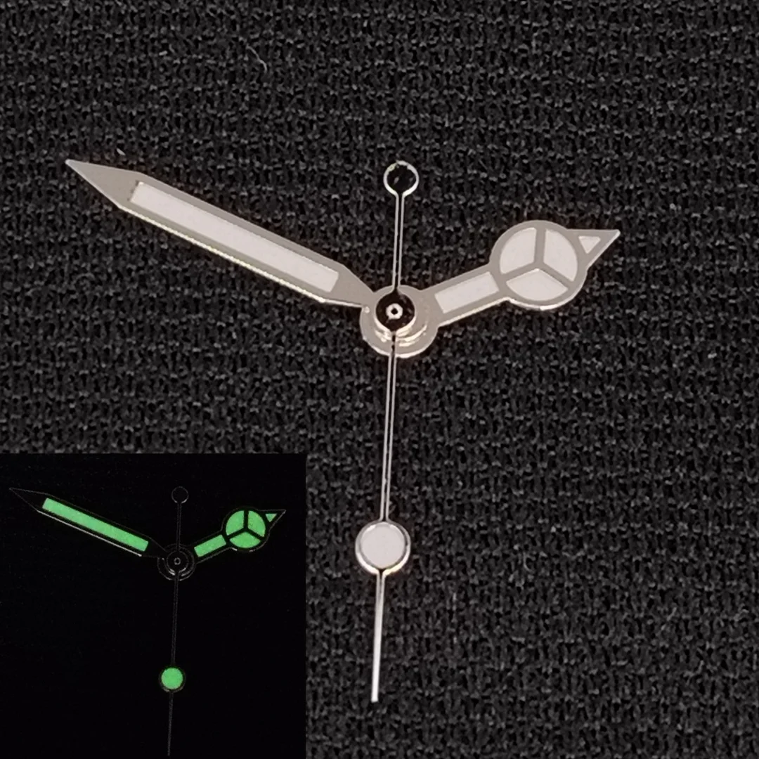 Watch Hands Silvery Watch Pointer with Green Luminous Hands Men's Replacement Parts for Miyoda 2115 Quartz Movement