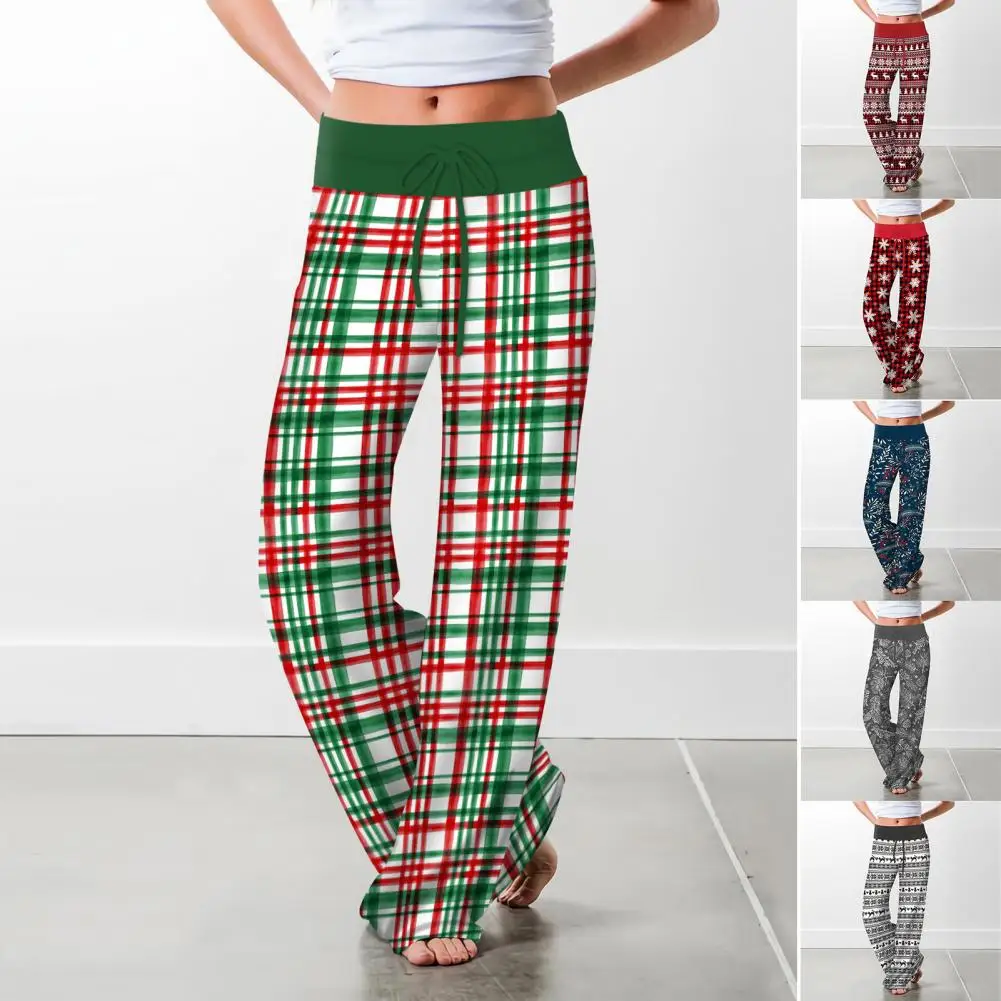 ChristmasLoungePantsHighWaistWideLegDrawstringPalazzoPants