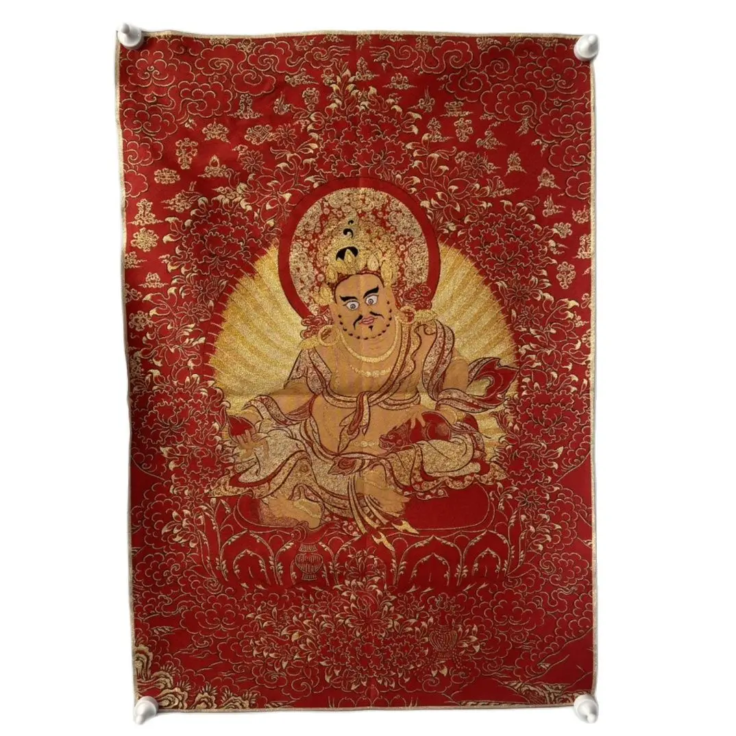 

Chinese Tibetan cloth embroidery Thangka Thangka god of wealth