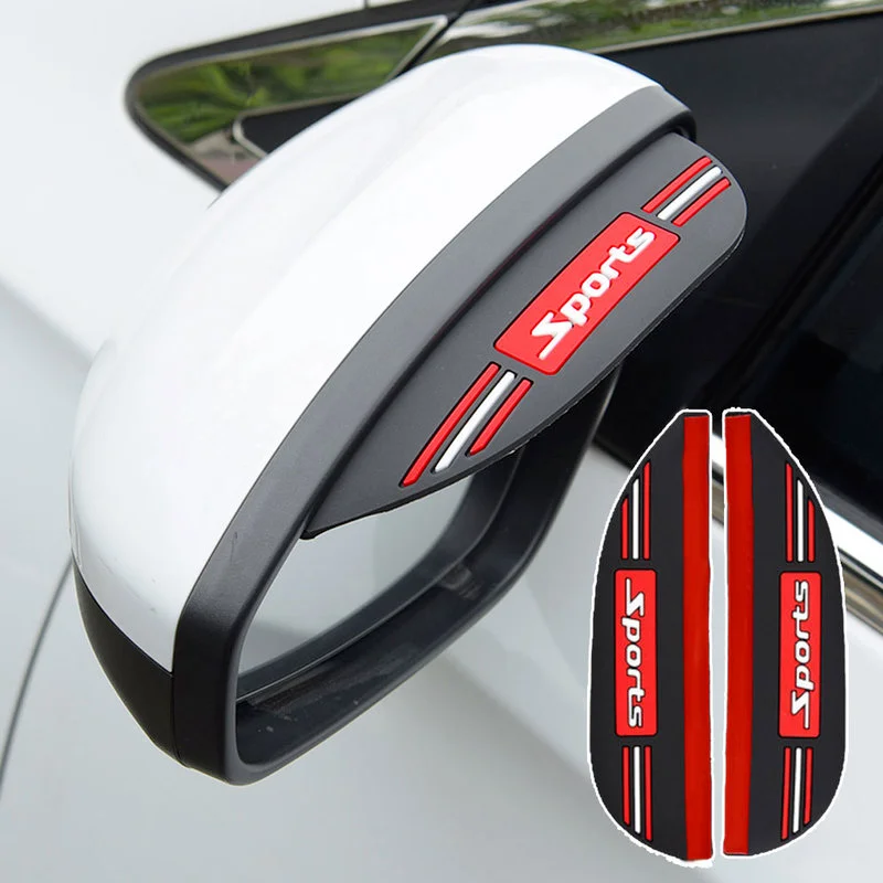 1Pair Car Rearview Mirror Rain Eyebrow Protector Trim Rain Cover Sun