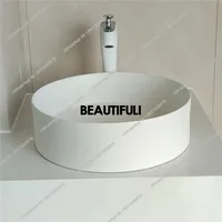 อ่างล้างหน้าแบบตั้งโต๊ะสีชมพูและสีขาว อ่างล้างหน้าแบบฝ้า อ่างล้างหน้าแบบด้าน อ่างล้างหน้าเดี่ยว อ่างล้างหน้าดีไซน์ศิลปะ อ่างล้างหน้าทรงกลม เซรามิก อ่างล้างหน้าสร้างสรรค์สำหรับบ้าน 4