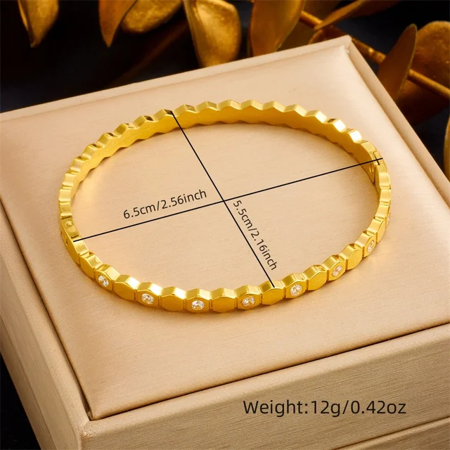 DIEYURO 316L Stainless Steel Golden Design Sense Bangle For Women 2024 New Retro Cuff Bracelet Men Non-fading Jewelry party Gift 5