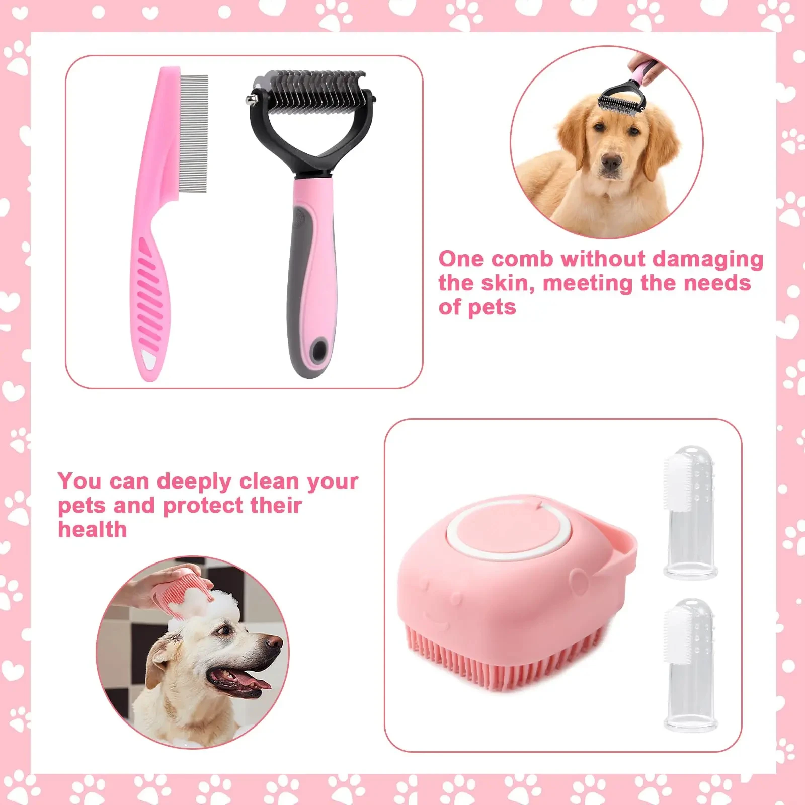 Dog brush grooming set 3