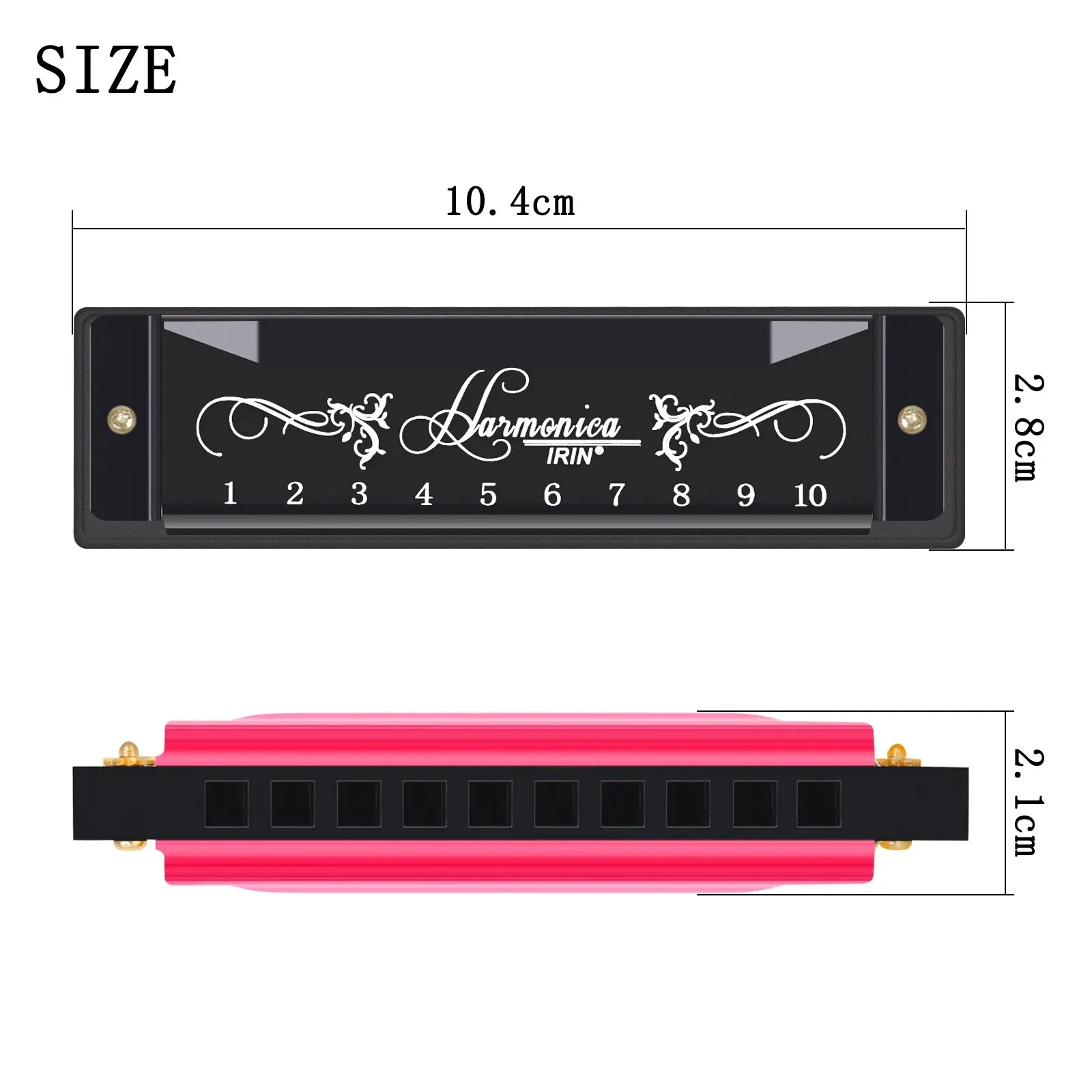 Chromatic harmonica diatonic harmonica 10 Hole 20 Tone Colorful C Key Woodwind Instrument Suitable for Beginners Teaching Playing Gift