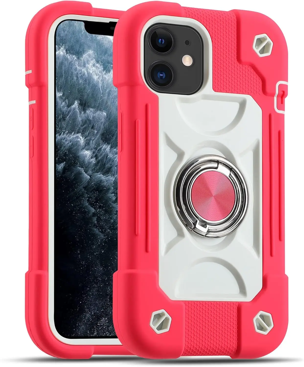 Luxury Heavy Duty Ring Holder Lanyard Phone Case - Armor Cover