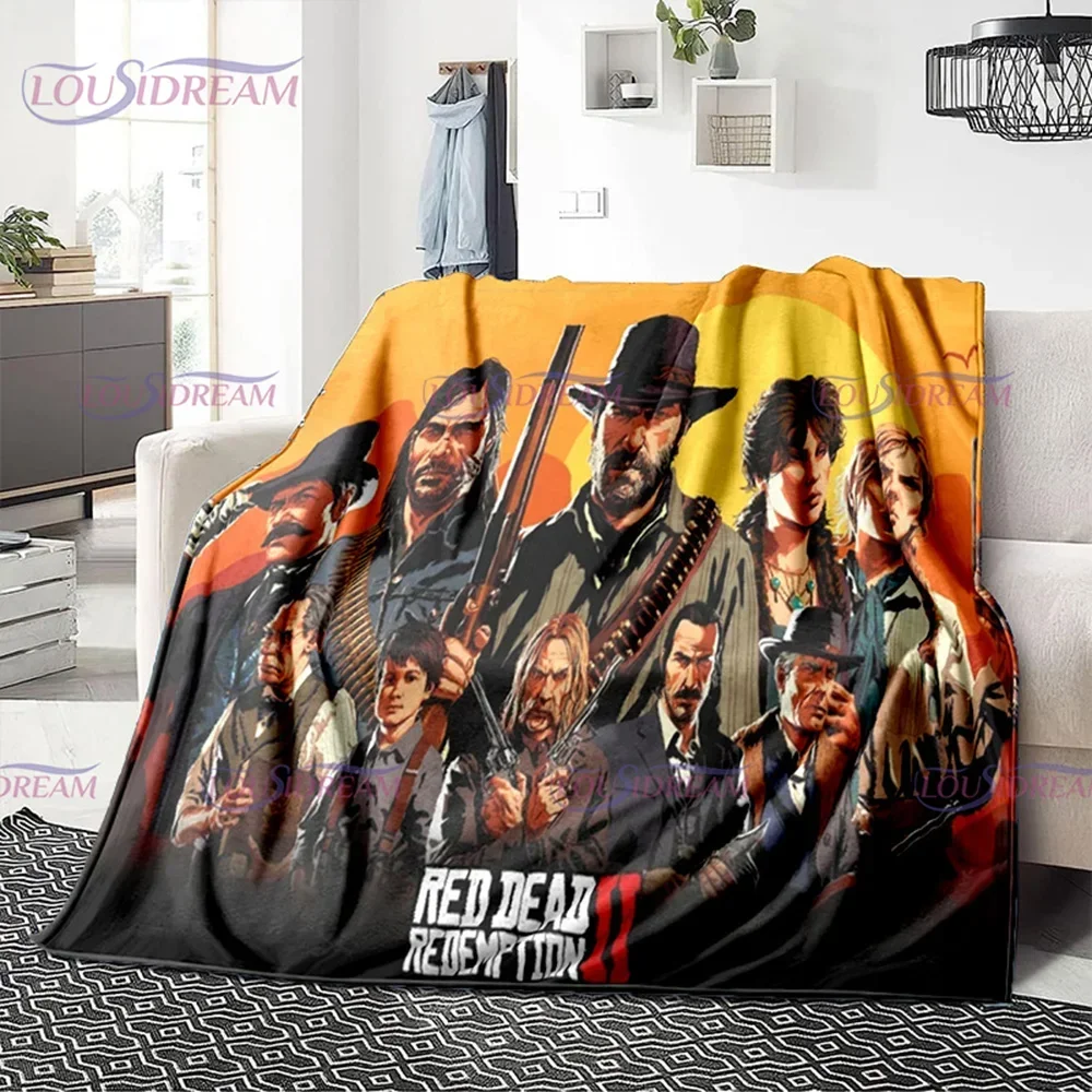 Game Red Dead Redemption Series Blanket John Marston Blanket Flannel Decoration Home Bedspread Cowboy Characters Blanket 2