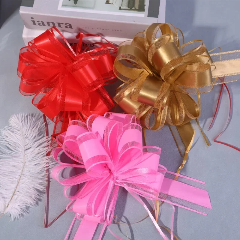 10/1PCS Pull Bows Gift Knot Ribbon for Christmas Ornament Gift Box Wrapping Birthday Party Wedding Decoration ribbon bow decoration christmas bow ornaments