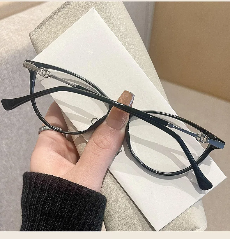 Modische hochauflösende Anti-Blaulicht-Brille, flache Katzenaugen-Gläser für Damen, modische dekorative Outdoor-Brille – Detail 7