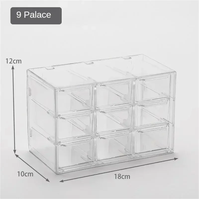 

Transparent Drawer 12 Storage Necklace Plastic Dustproof Jewelry Stationery Ring Grids Cosmetic Box