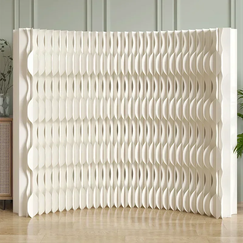 2M Height Home Decor Retractable White Organ Paper Wall Screen Room Dividers Office Partition Removable Folding Baffle