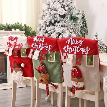 Christmas Chair Cover Christmas Party Party Supplies Home Table Dinner Chair Seat Cover Decoration Xmas Party New Year Decor