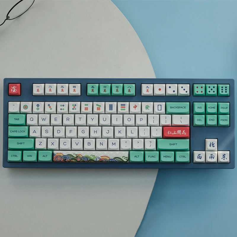 Mahjong Keycaps Grupo Xda Profile Keycap Pbt Dye Sublimation 1.5u Ctrl Alt 1.75u 2u Shift 130 Teclas por Conjunto