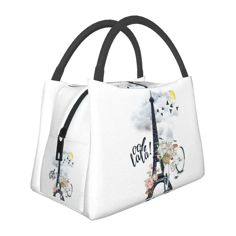 

Eiffel Tower In Paris Insulated Lunch Bag for School Office Romantic France Resuable Thermal Cooler Lunch Box Women