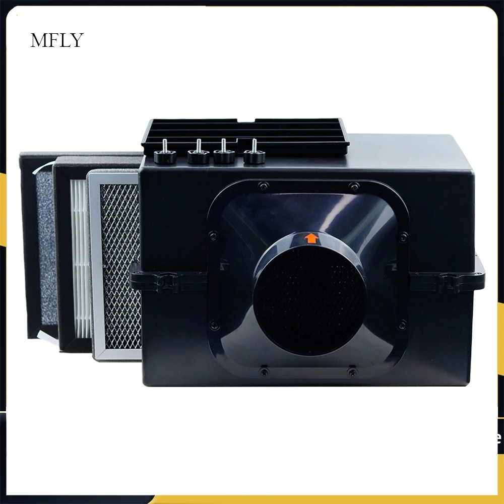 กล่องกรองการทําให้บริสุทธิ์ 3 ชั้นพร้อมแผ่นกรอง Hepa และคาร์บอนสําหรับระบบระบายอากาศ 1