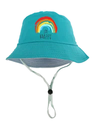 baby bucket hat accessories sun fishing fishman rainbow printed hat cap for boys and girls kids Windproof rope mommy and me