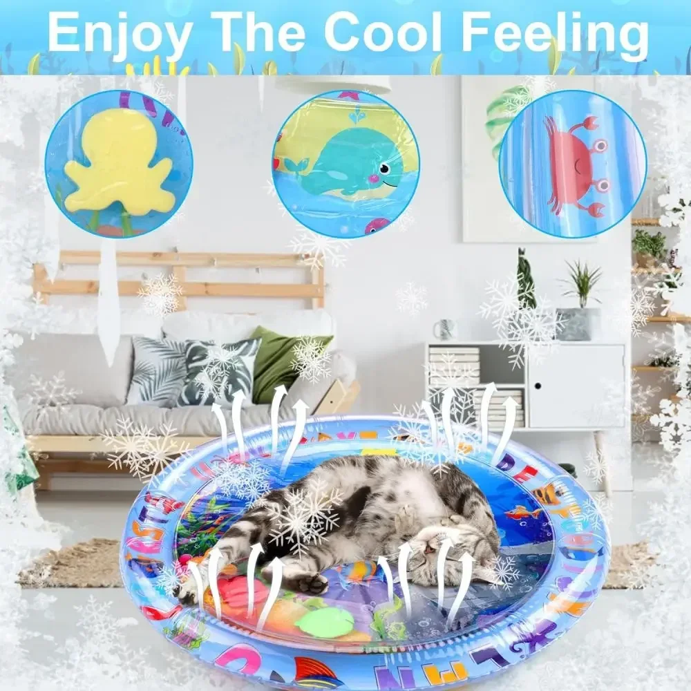 Sommerkühlendes Wasserbett für Haustiere, Eiskissen, quadratische Schlafmatte für Hunde, Welpen, Katzen und Zwinger – Top-Qualität, kühlend_voghion.com