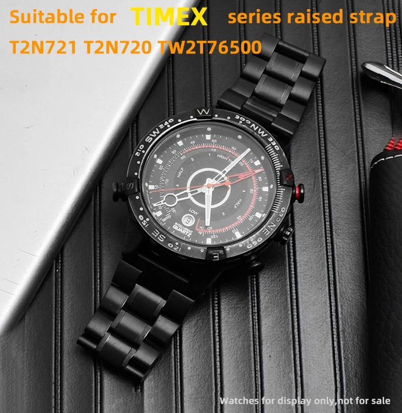 Timex Men's Stainless Steel Raised Metal Watch Strap, 16mm
