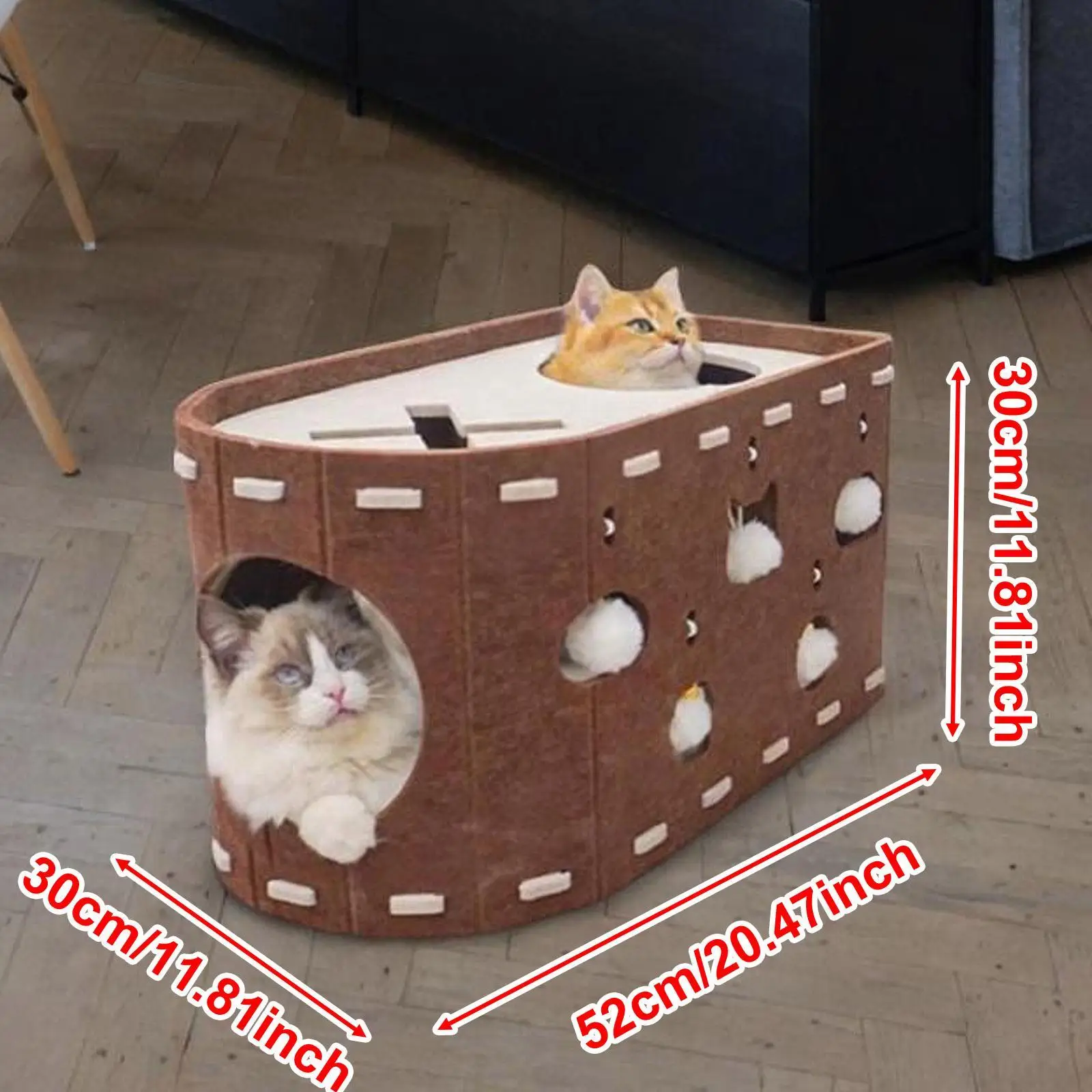 Cat House Scratch Condo Scratching Pad Furniture Protector Scratch Resistant Practical Sturdy for Multiple Cats Scratcher Bed