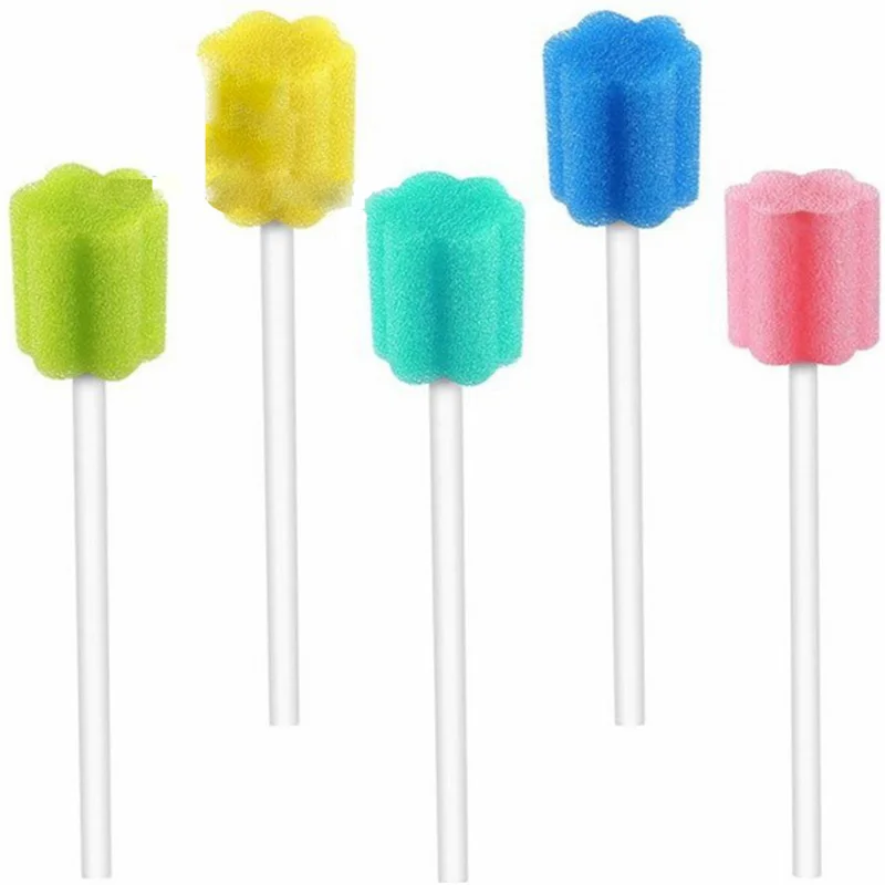 50PCS Disposable Oral Sponge Swabs Tooth Cleaning Mouth Swabs Sterile Dental Sponge Unflavored for Mouth & Gum Cleaning