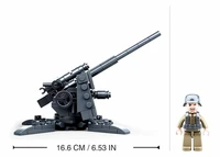 115PCS WW2 Military Weapon Building Blocks 88MM Flak Anti-Tank Model Bricks Set With Figures Educational DIY Toys For Kids Boys 2
