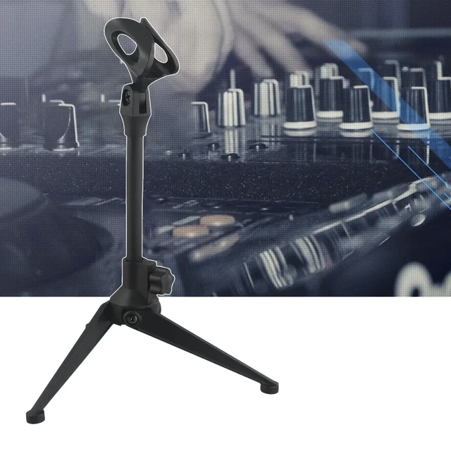 Microphone Stands Desktop Tripods Mini Portable Table Stand Adjustable Mic Stand Mic Clip Holder Bracket Lightweight Brackets 2