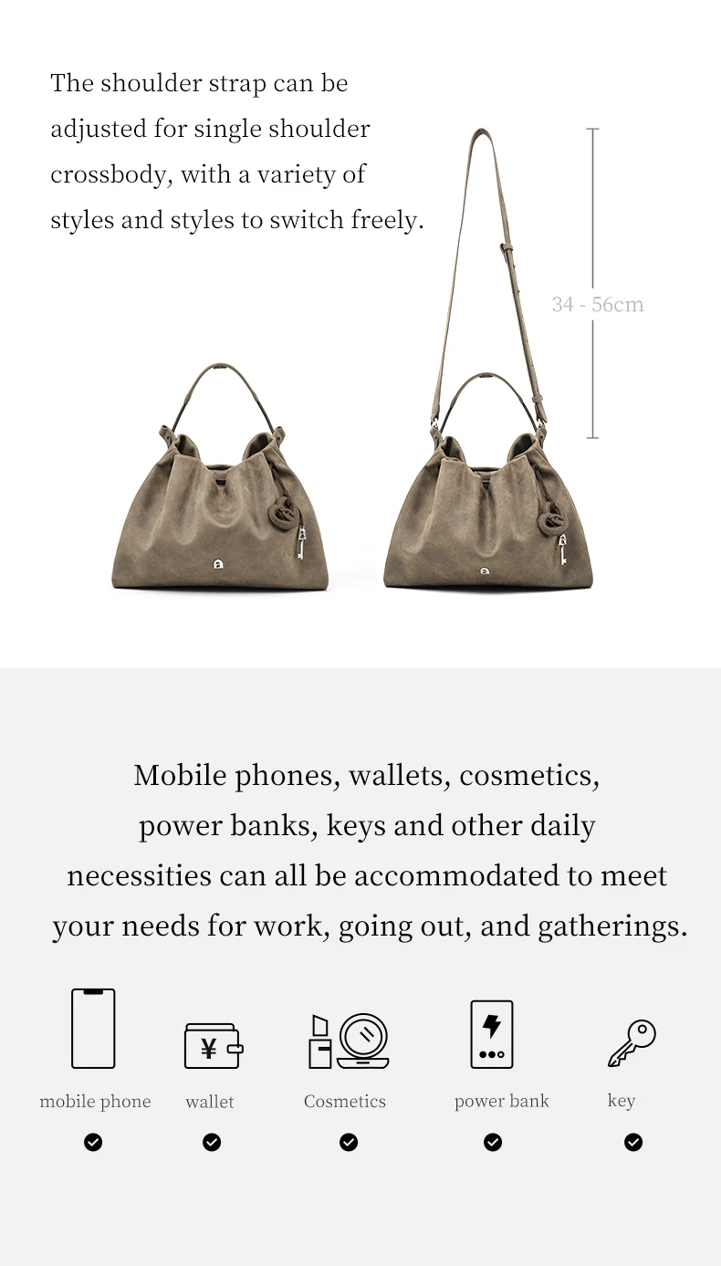 Genuine leather tote, interior layout