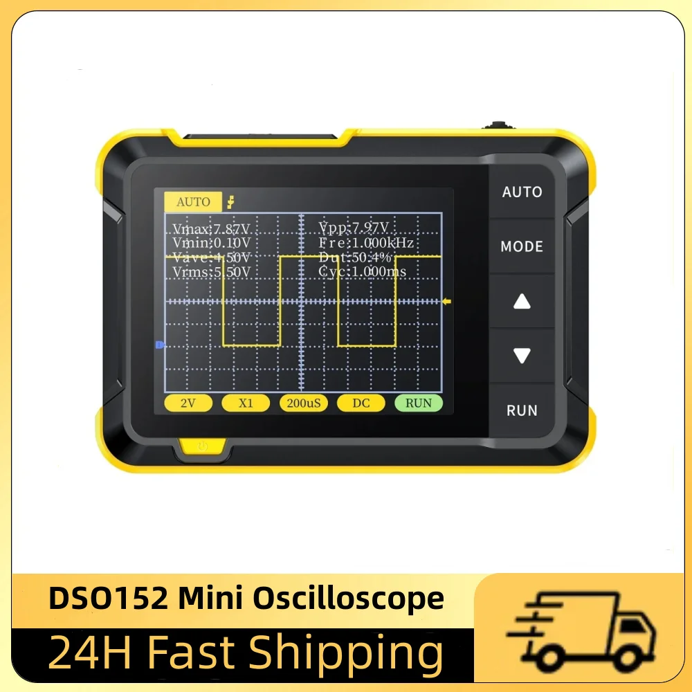 FNIRSI DSO152 Mini Handheld Digital Oscilloscope 2.5MSa/s 200KHz Analog Bandwidth 800VPP Support Firmware Upgrade PWM digital oscilloscope