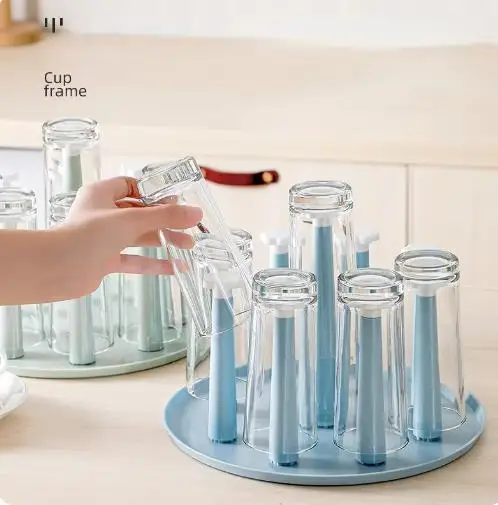 Kitchen Cup Drying Rack Dust-Proof Glass Cup Drainer Holder Stand Detachable Bottle Dish Drying ShelfStorage Tray Kitchen Tool 2