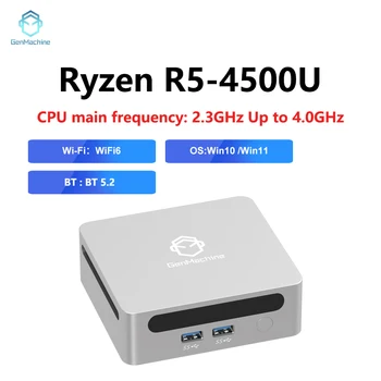 GenMachine AMD Ryzen5 4500U New Mini PC AMD GPU Windows 11 DDR4 8GB RAM + 256GB SSD Wifi6 BT5.2 HD Pc Gamer Computer 1