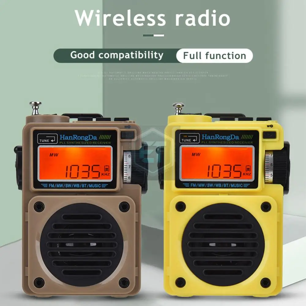 HRD-701 TF 카드 풀밴드 라디오 블루투스 호환 5.0 스피커 TF 뮤직 플레이어