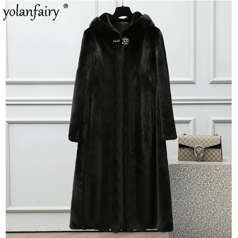 

Mink Jackets Women Fur Coat Whole Mink Mdidi Long Coats Ladies 2023 Winter Jacket Female Hooded Fur Clothes Veste Fourrure Femme