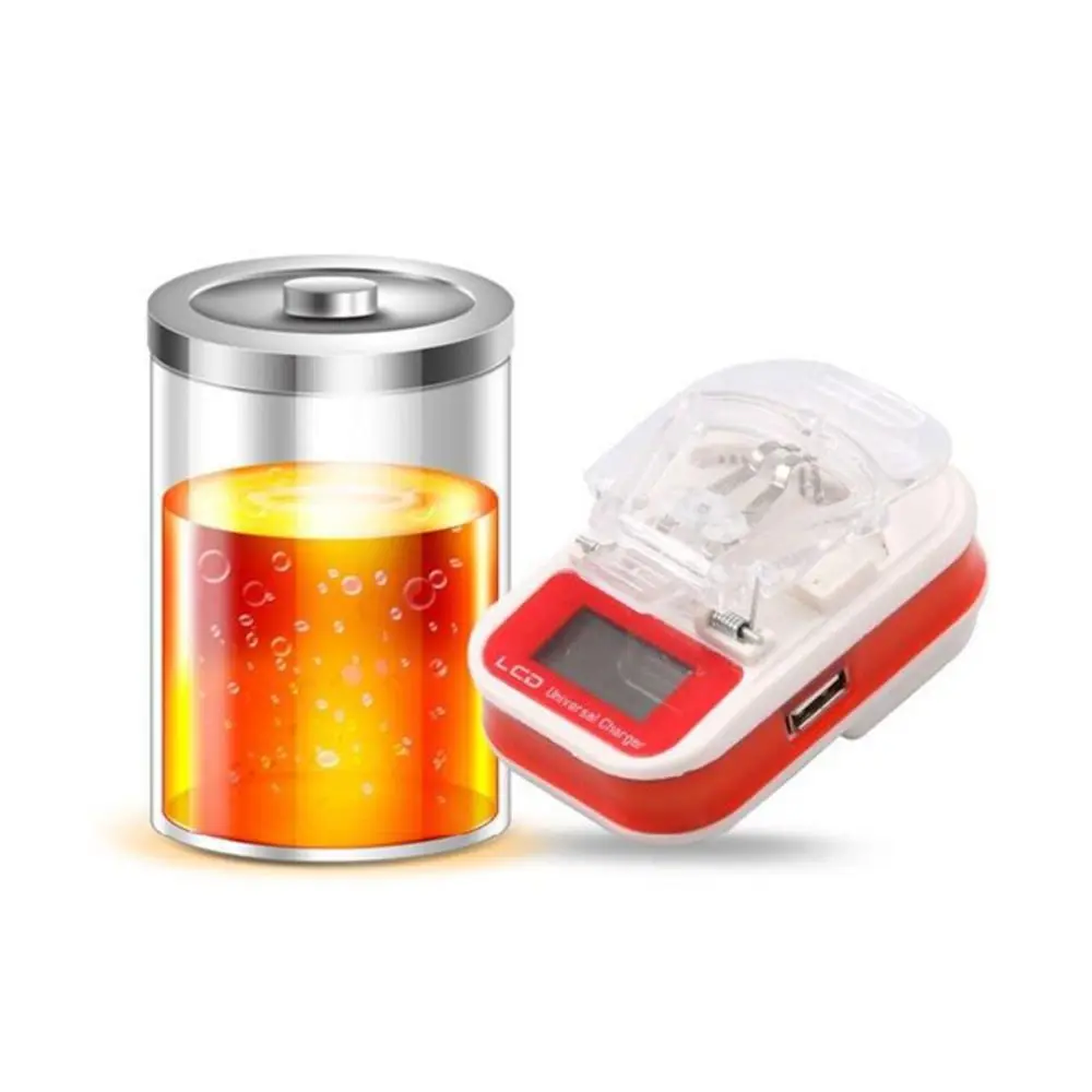 Universal Portable Phone Battery Charger with LCD Indicator and USB Adapter