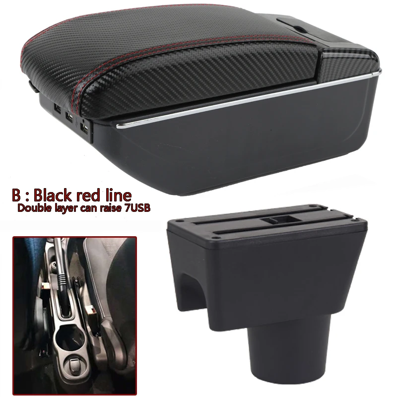 

For Renault duster dedicated Armrests Box Renault duster Retrofit parts Armrest box Storage box with USB LED light