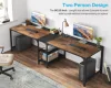 Tribesigns 90.55'' 2 Person Desk with Storage Shelves, Double Computer Desk with Spacious Desktop, Extra Long Study Writing Tabl 4