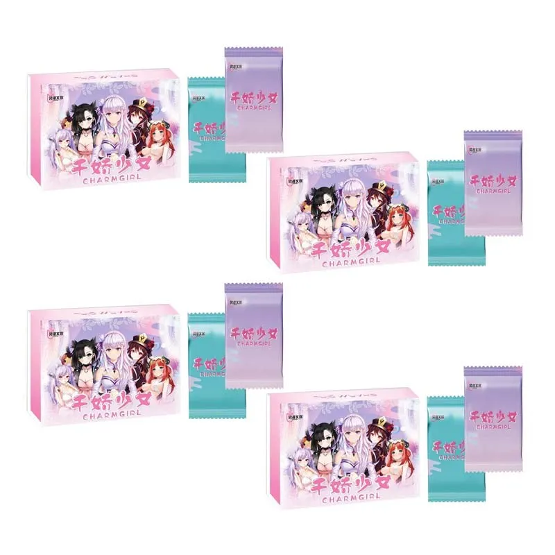 

4 BOX Goddess Story Collection Cards Charm Girl Booster Box Bikini Rare Anime Girls Trading Cards