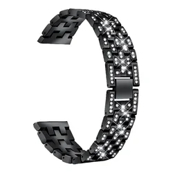 Elegant Diamond Metal Bracelet Strap for Universal 18mm (Black)