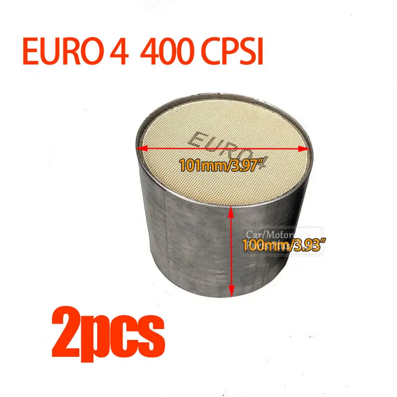 세라믹 기재가 있는 범용 촉매 변환기 촉매, EURO 4 400 CPSI, 101*100mm, 2 개