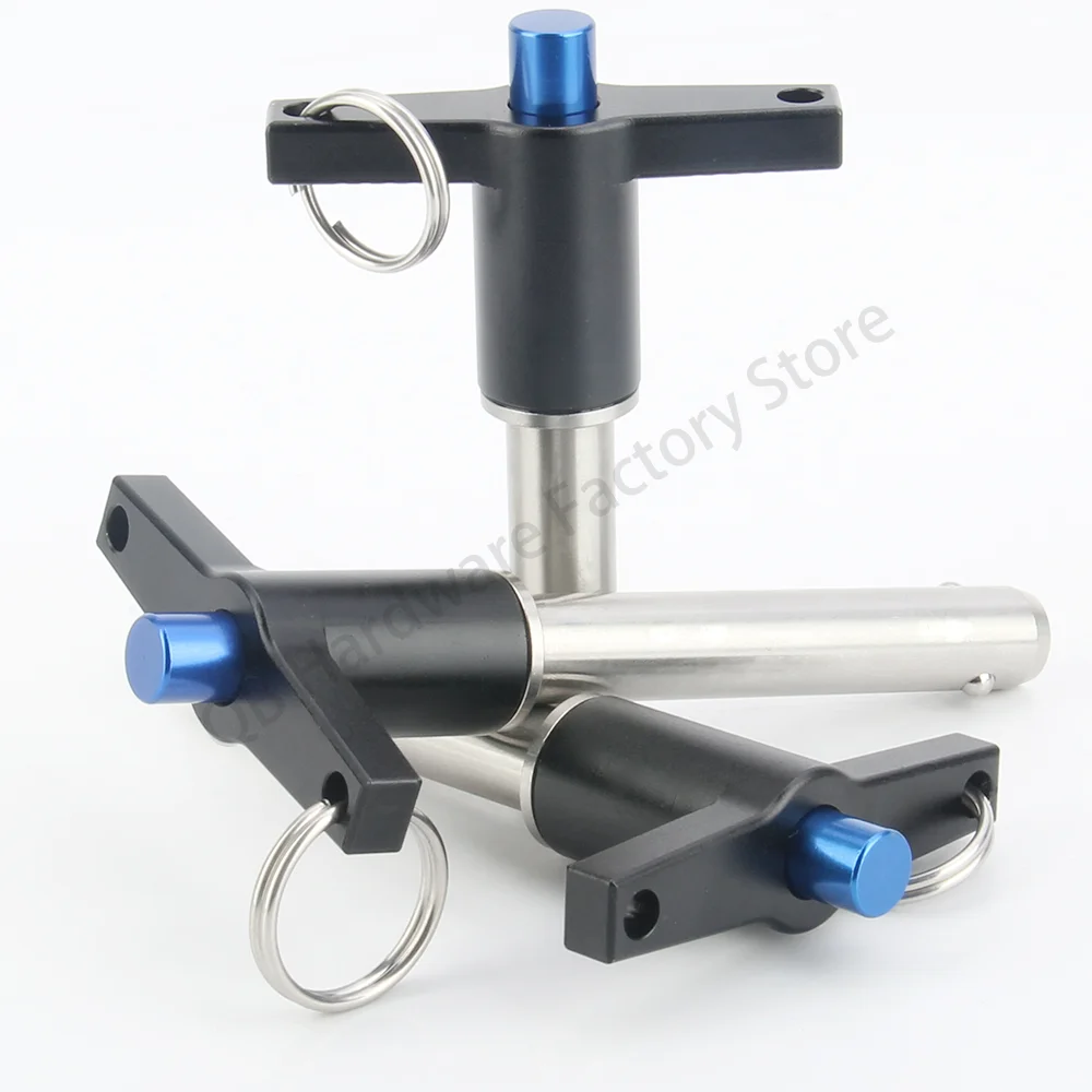 QB117 Factory Outlet Aluminum T-Handle Locating Safety Pins Button Quick Release Ball Head Lock Pins cylindrical locating dowel pin,stainless steel ball lock pins